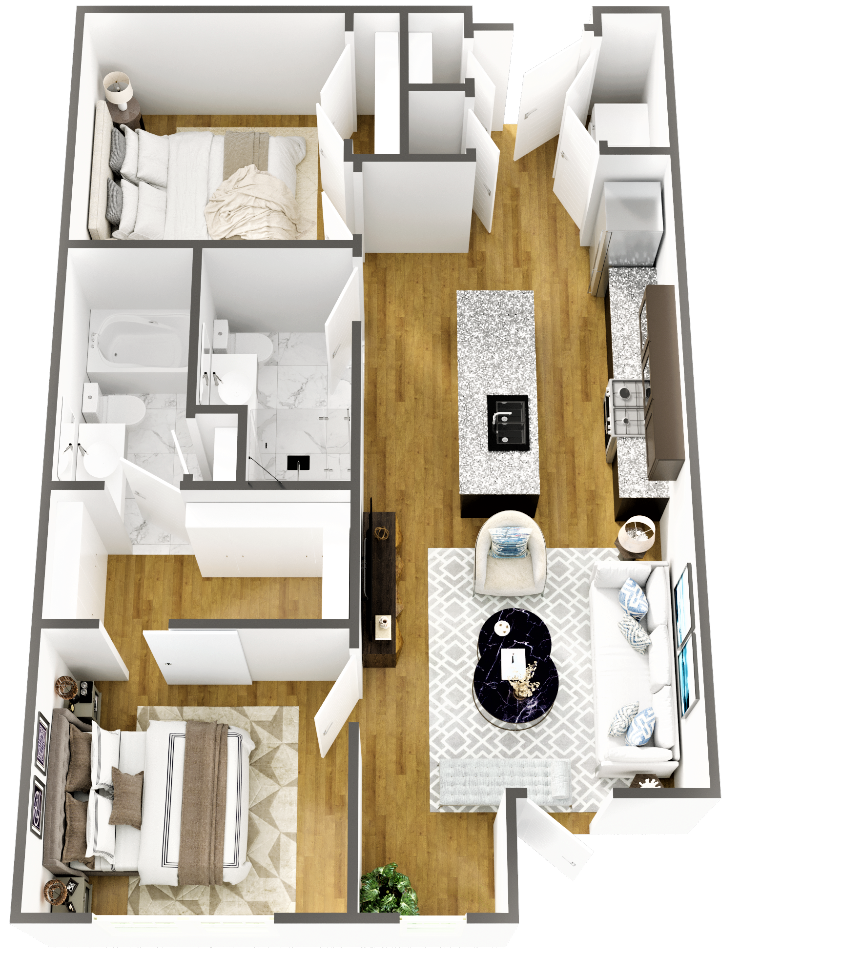 Two Bedroom - Full House floor plan